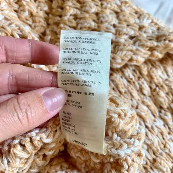 Free People muted yellow loose knit sweater size medium - Picture 10 of 11